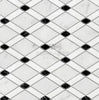 Carrara White Italian Premium Lattice (Thassos+Carrara White+Black) Mosaic Marble Tile Polished-Honed