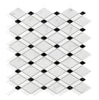 Carrara White Italian Premium Lattice (Thassos+Carrara White+Black) Mosaic Marble Tile Polished-Honed