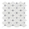 Carrara White Italian Premium Lattice (Thassos+Carrara White+Blue-Gray) Mosaic Marble Tile Polished-Honed