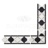 Carrara White Italian Premium Luxury (Lantern) Border CORNER (w/ Black) Polished - Honed - SurfacesGalorePolished