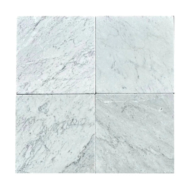 Carrara White Italian Premium Marble 12X12 Tumbled