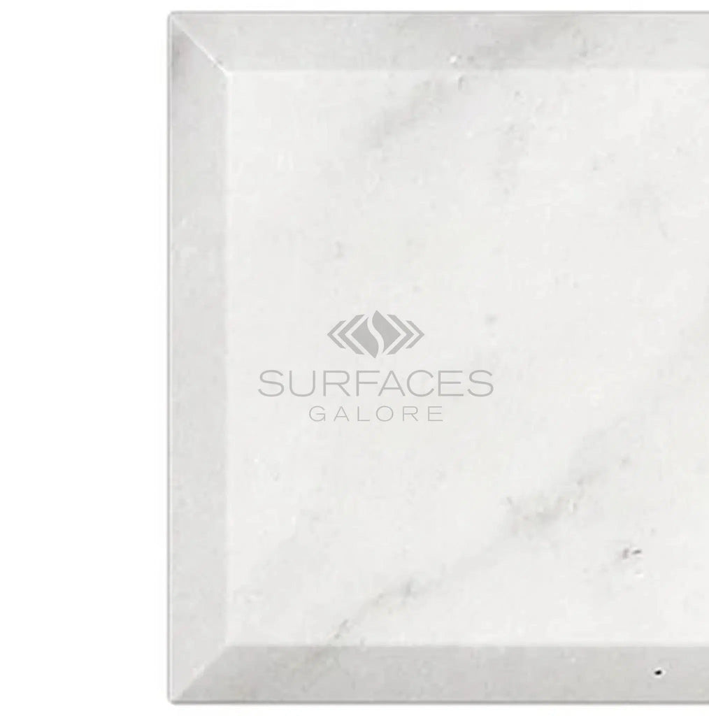 Carrara White Italian Premium Marble 3X6 Deep-Beveled Polished-Honed