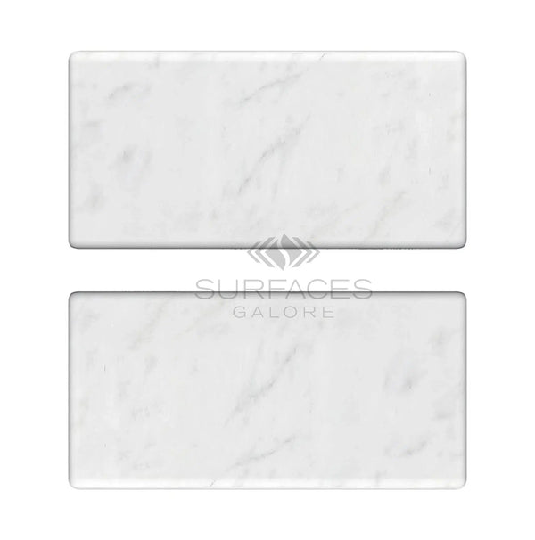 Carrara White Italian Premium Marble 3X6 Tumbled - SurfacesGalore