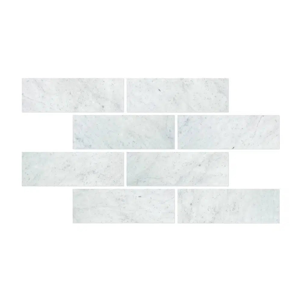 Carrara White Italian Premium Marble 4X12 Polished-Honed