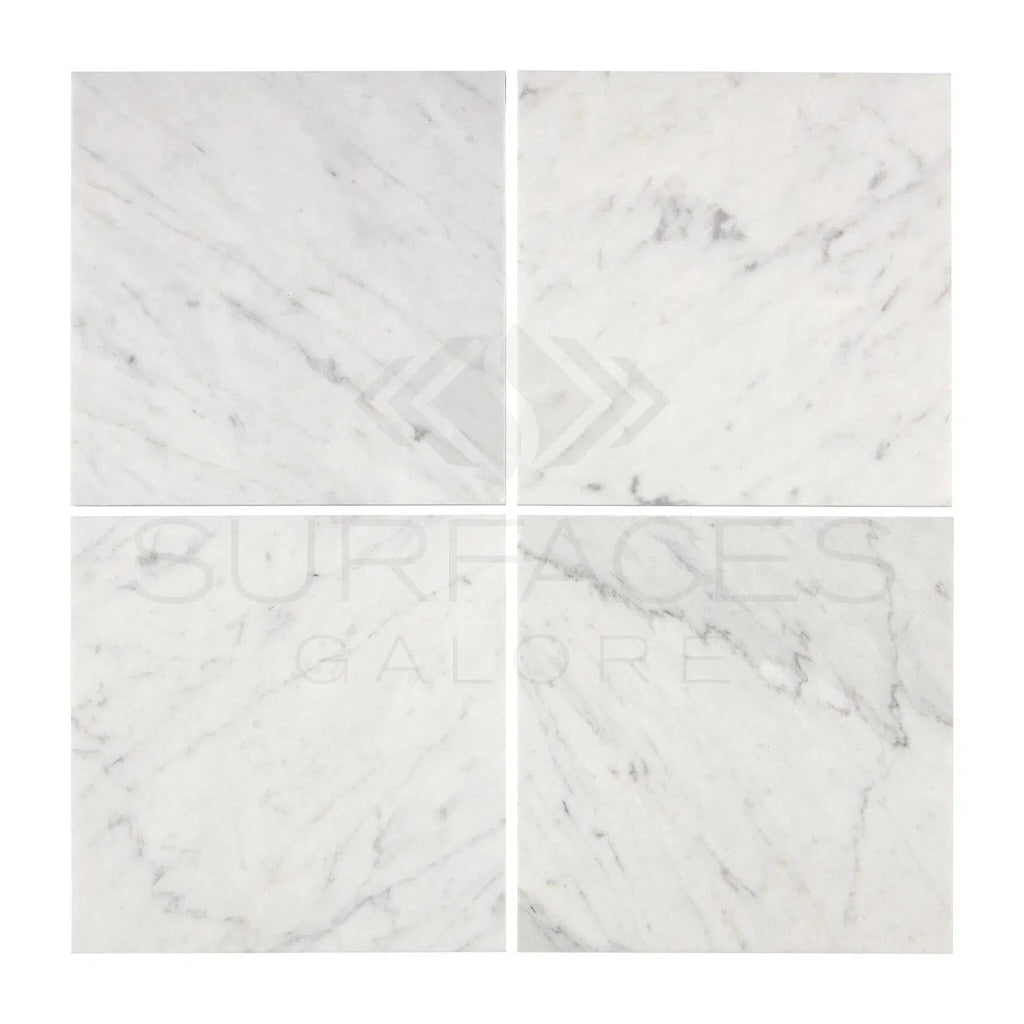 Carrara White Italian Premium Marble 4X4 Polished-Honed