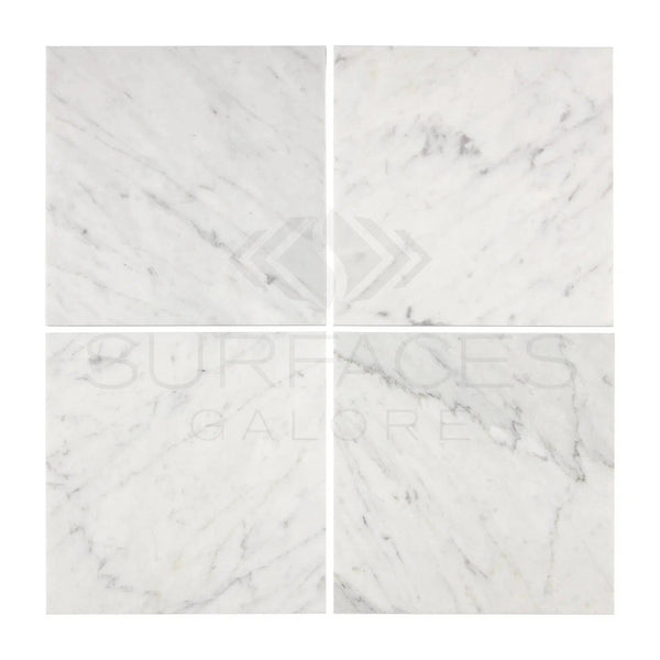 Carrara White Italian Premium Marble 4X4 Polished-Honed