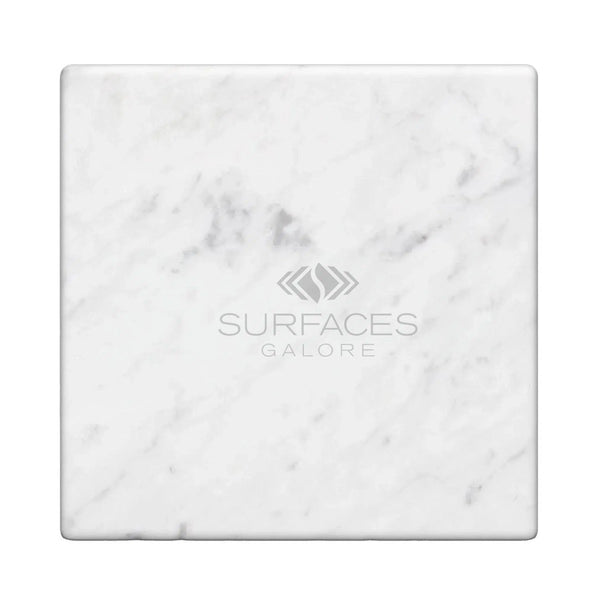 Carrara White Italian Premium Marble 4X4 Tumbled - SurfacesGalore