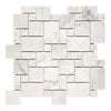 Carrara White Italian Premium Mini - Versailles Pattern Mosaic Marble Tile Polished - Honed - SurfacesGalorePolished