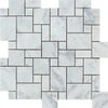 Carrara White Italian Premium Mini - Versailles Pattern Mosaic Marble Tile Polished - Honed - SurfacesGalorePolished