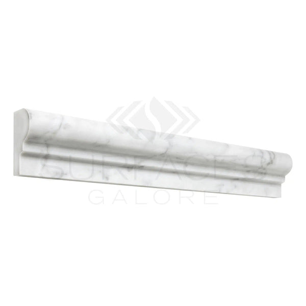 Carrara White Italian Premium OG - 1 (Single - Step Chair Rail Trim) Liner Polished - Honed - SurfacesGalorePolished