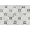 Carrara White Italian Premium Octagon (w/Blue-Gray) Mosaic Marble Tile Polished-Honed