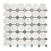 Carrara White Italian Premium Octagon (w/Blue-Gray) Mosaic Marble Tile Polished-Honed