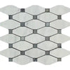 Carrara White Italian Premium Octave (Long Octagon)(Blue-Gray) Mosaic Marble Tile Polished-Honed