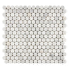 Carrara White Italian Premium Penny-Round Mosaic Marble Tile Polished-Honed