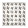 Carrara White Italian Premium Pinwheel Mosaic (w/Blue - Gray) Mosaic Marble Tile Polished - Honed - SurfacesGalorePolished