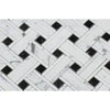 Carrara White Italian Premium Triple - Weave (w/Black) Mosaic Marble Tile Polished - Honed - SurfacesGalorePolished