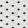 Carrara White Lattice (Thassos+Carrara White+Black) Mosaic Marble Tile Polished-Honed