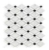 Carrara White Lattice (Thassos+Carrara White+Black) Mosaic Marble Tile Polished-Honed