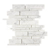 Carrara White Manhattan (Random-Strip) Mosaic Marble Tile Polished-Honed