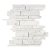 Carrara White Manhattan (Random-Strip) Mosaic Marble Tile Polished-Honed