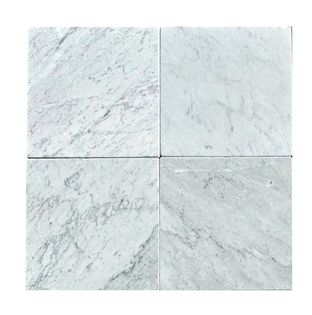 Carrara White Marble 12X12 Tumbled