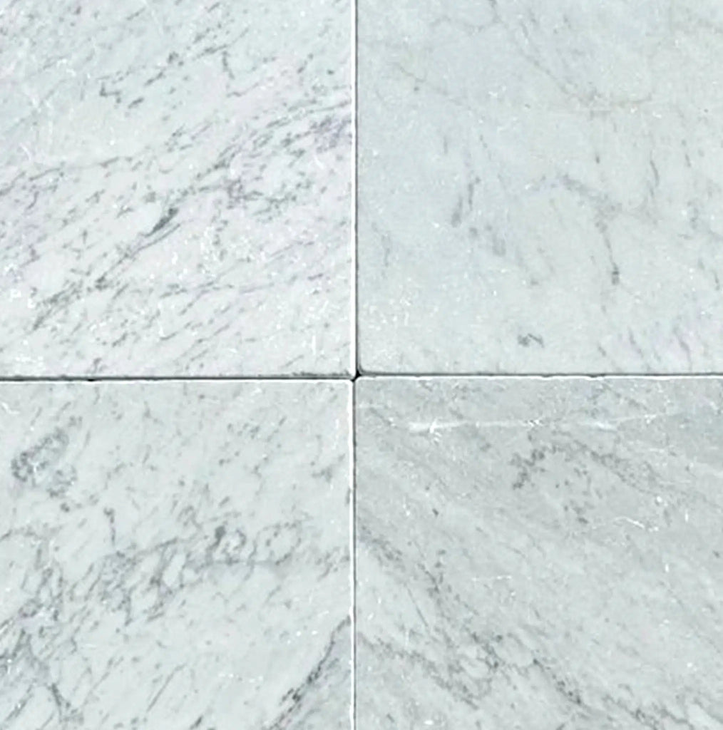 Carrara White Marble 12X12 Tumbled