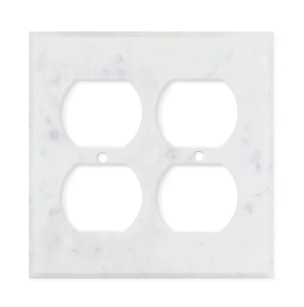 Carrara White Marble Double DUPLEX Switch Wall Plate/Cover Plate/Switch Plate