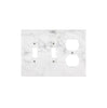 Carrara White Marble Double TOGGLE - DUPLEX Switch Wall Plate/Cover Plate/Switch Plate