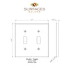 Carrara White Marble Double TOGGLE Plate Switch Wall Plate/Cover Plate/Switch Plate