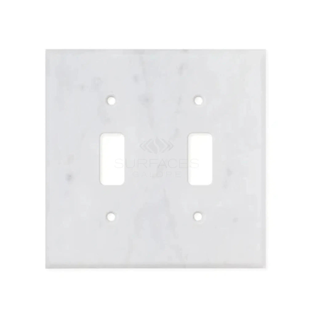 Carrara White Marble Double TOGGLE Plate Switch Wall Plate/Cover Plate/Switch Plate