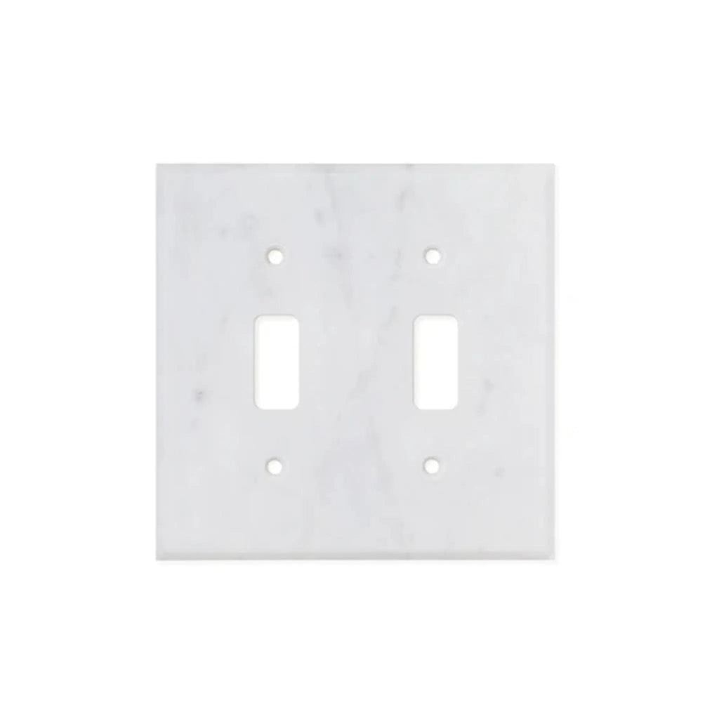 Carrara White Marble Double TOGGLE Plate Switch Wall Plate/Cover Plate/Switch Plate