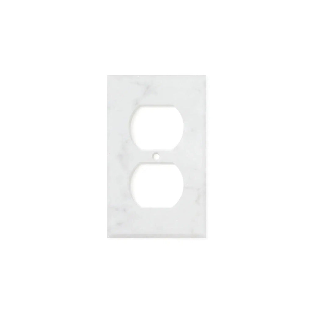 Carrara White Marble Single DUPLEX Plate Switch Wall Plate/Cover Plate/Switch Plate