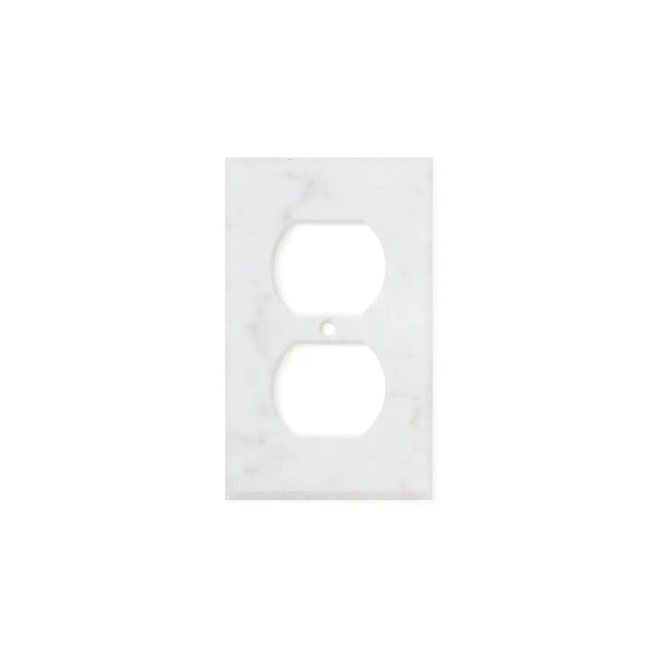 Carrara White Marble Single DUPLEX Plate Switch Wall Plate/Cover Plate/Switch Plate