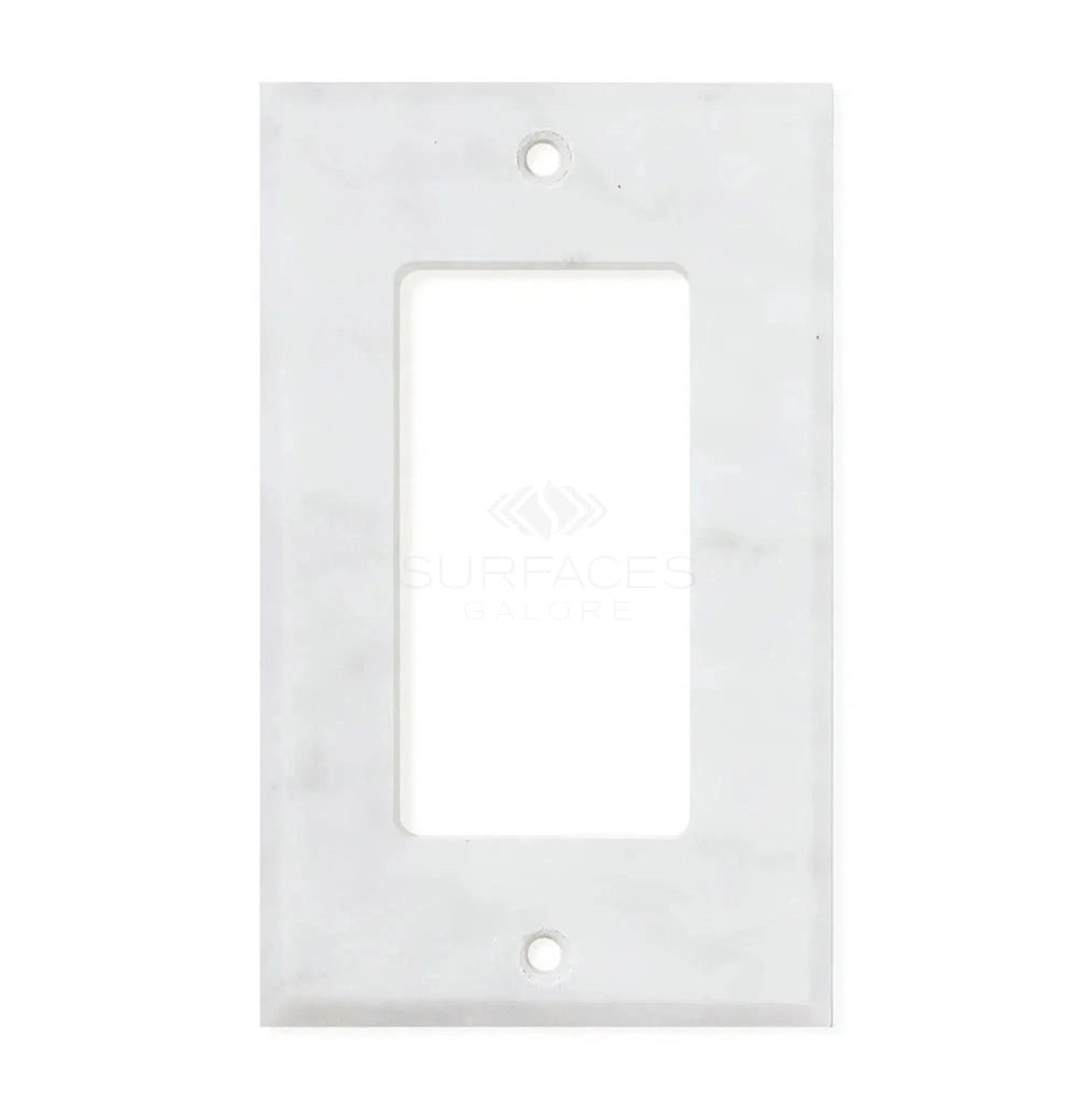 Carrara White Marble Single ROCKER Plate Switch Wall Plate/Cover Plate/Switch Plate