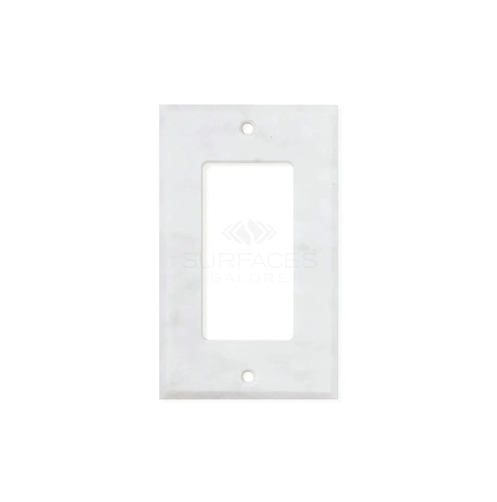 Carrara White Marble Single ROCKER Plate Switch Wall Plate/Cover Plate/Switch Plate