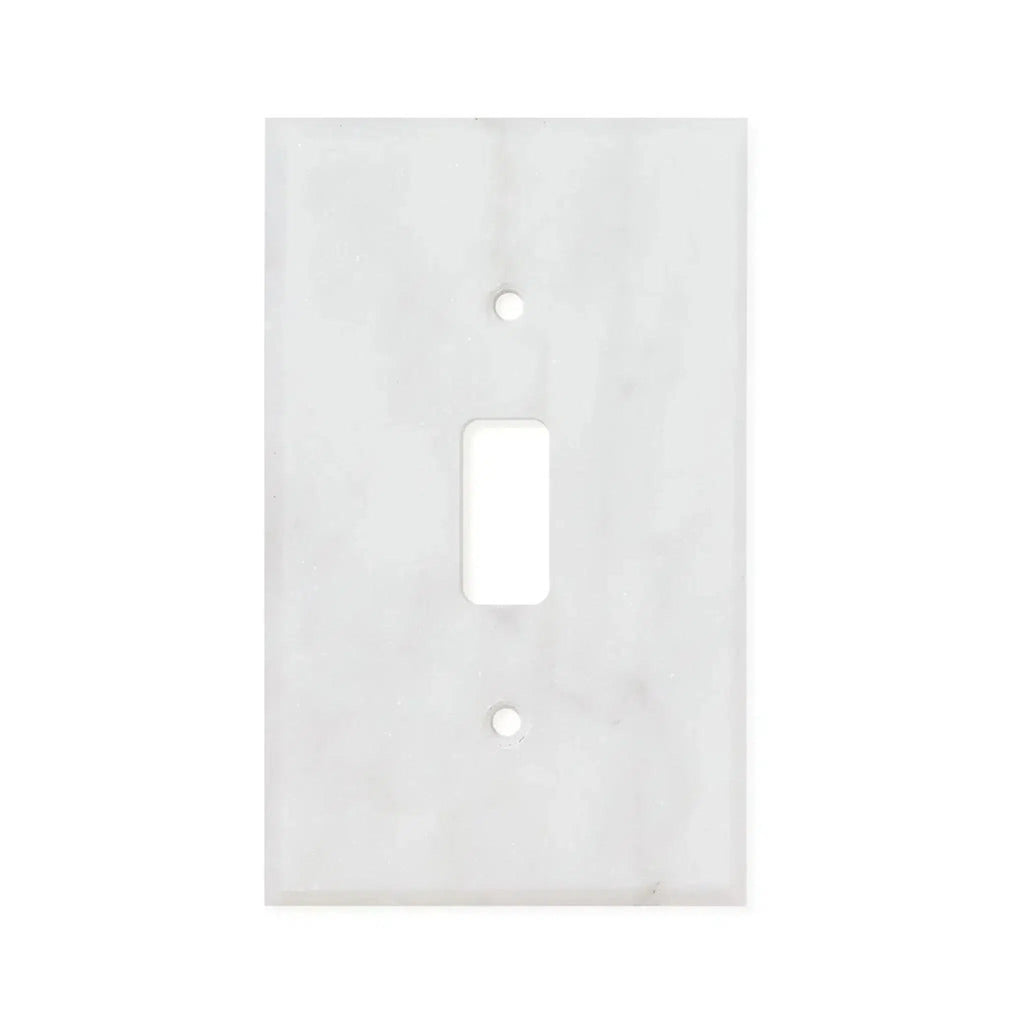 Carrara White Marble Single TOGGLE Plate Switch Wall Plate/Cover Plate/Switch Plate