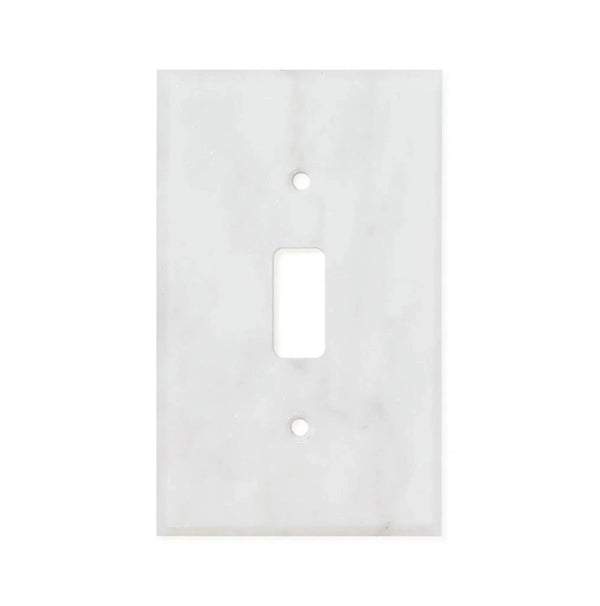 Carrara White Marble Single TOGGLE Plate Switch Wall Plate/Cover Plate/Switch Plate