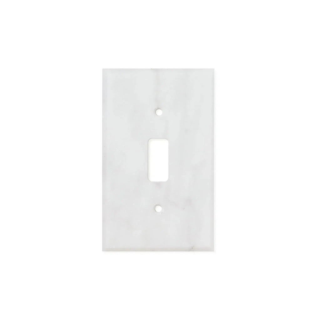 Carrara White Marble Single TOGGLE Plate Switch Wall Plate/Cover Plate/Switch Plate