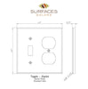 Carrara White Marble TOGGLE - DUPLEX Switch Wall Plate/Cover Plate/Switch Plate