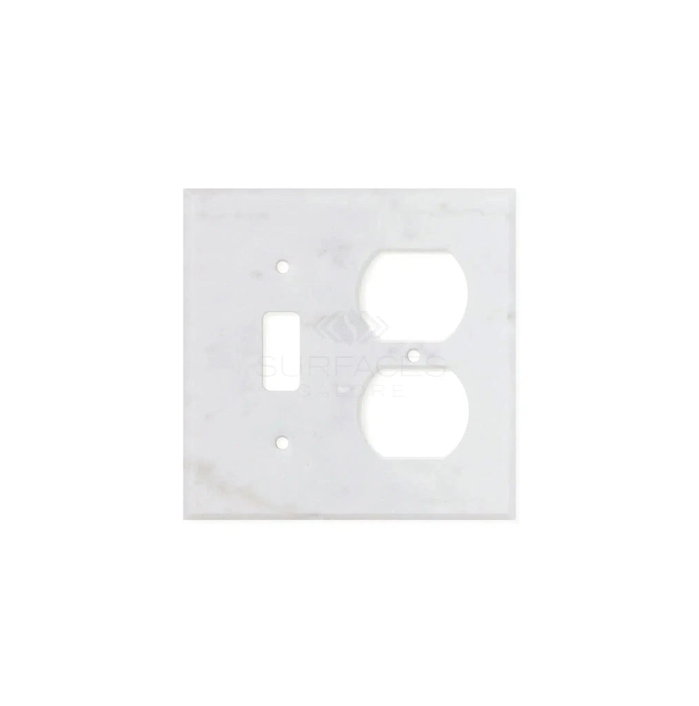 Carrara White Marble TOGGLE - DUPLEX Switch Wall Plate/Cover Plate/Switch Plate