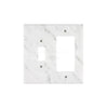 Carrara White Marble TOGGLE - ROCKER Switch Wall Plate/Cover Plate/Switch Plate