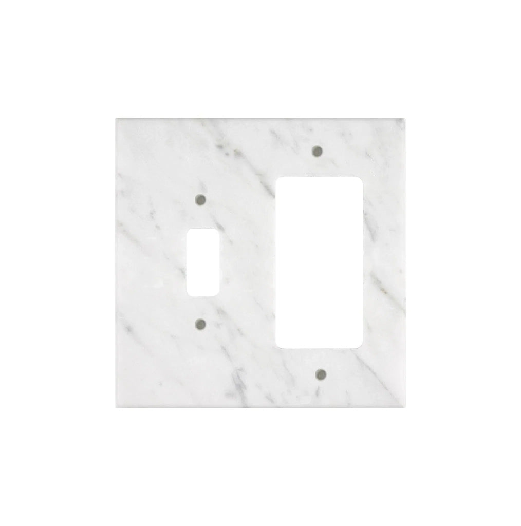 Carrara White Marble TOGGLE - ROCKER Switch Wall Plate/Cover Plate/Switch Plate