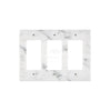 Carrara White Marble Triple ROCKER Plate Switch Wall Plate/Cover Plate/Switch Plate