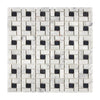 Carrara White Pinwheel Mosaic (w/Black) Mosaic Marble Tile Polished-Honed