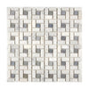 Carrara White Pinwheel Mosaic (w/Blue-Gray) Mosaic Marble Tile Polished-Honed