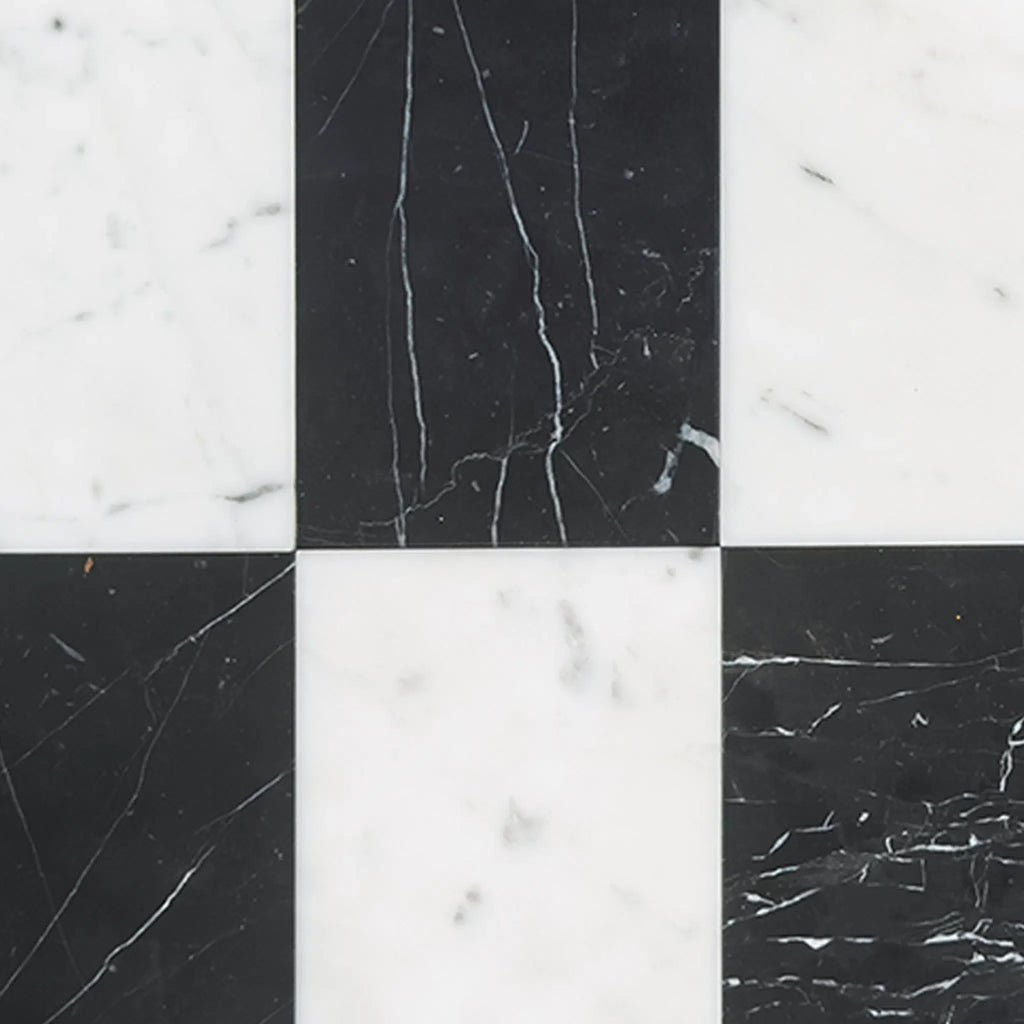 Carrara White and Nero Marquina 3X6 Set