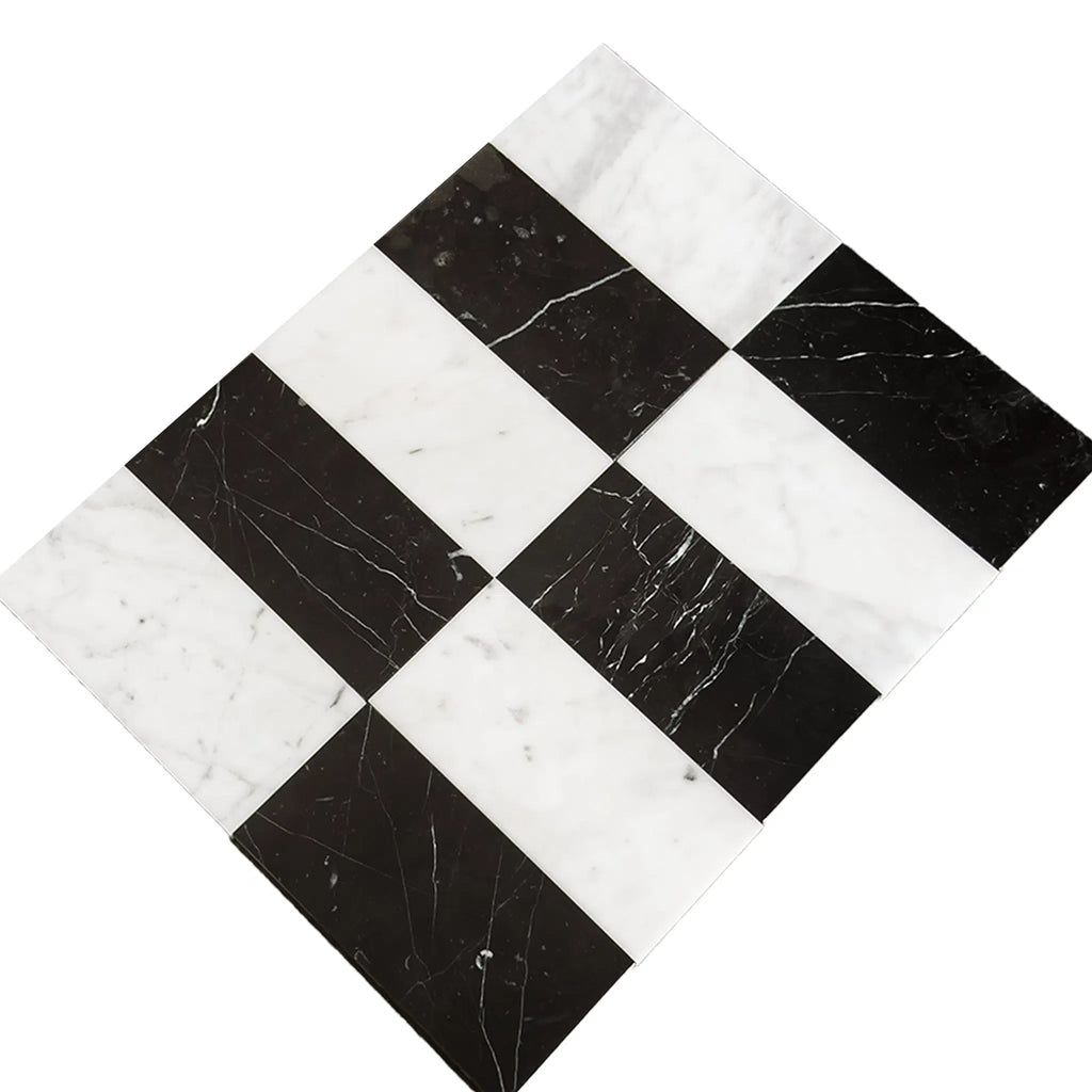 Carrara White and Nero Marquina 3X6 Set