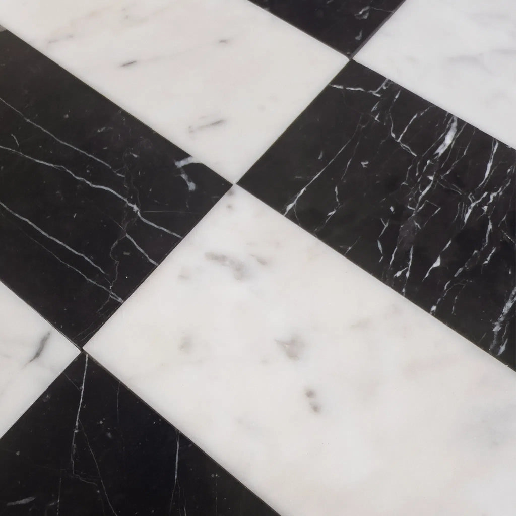 Carrara White and Nero Marquina 3X6 Set