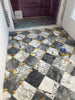 Checkerboard Bardiglio Imperiale and Thassos 12X12 Set