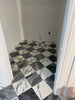 Checkerboard Bardiglio Marble and Carrara White Marble 12X12 Tumbled Set